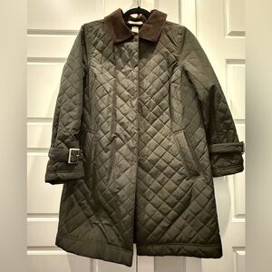 Sundance Women’s Sz XS Quilted Olive Brown Trench/ Car Coat